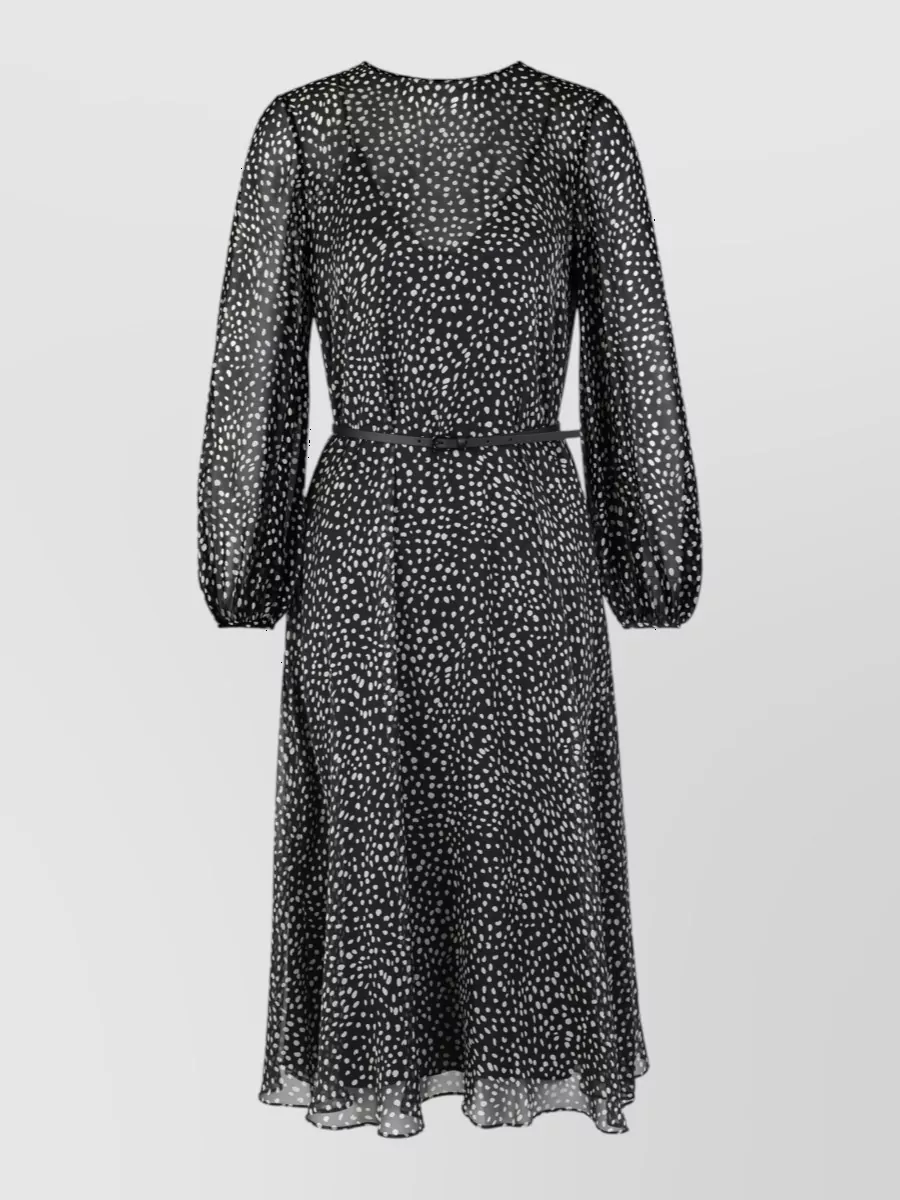 S Max Mara Silk printed long-sleeve midi dress
