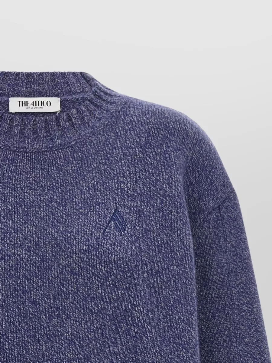 The Attico Cashmere-Blend Mélange Asymmetric-Hem Sweater