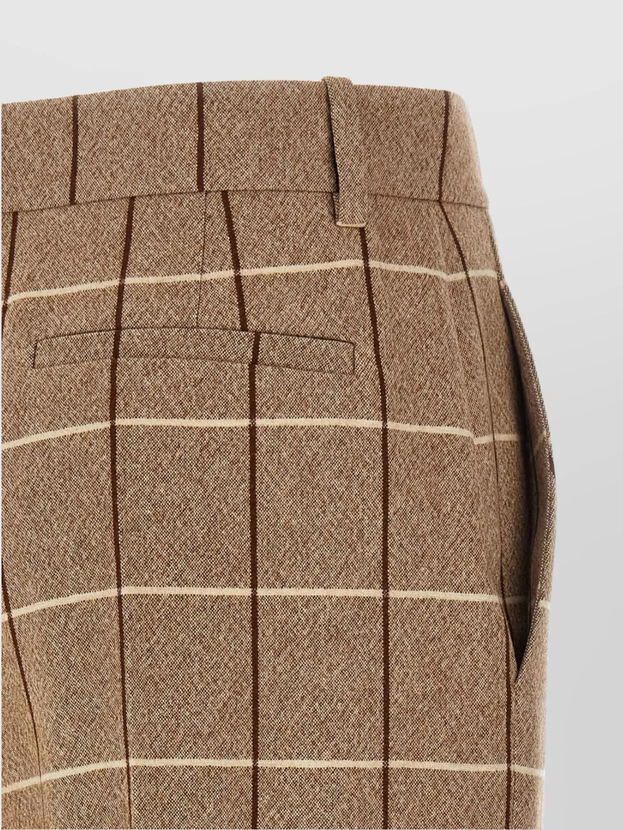 Valentino Garavani Garavani Wool Pants With Window Pattern In Brown