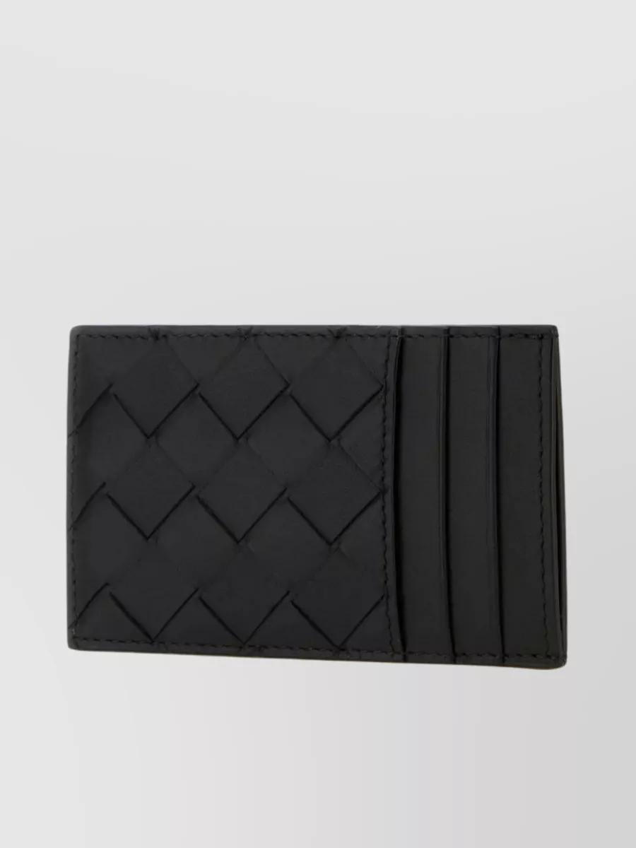 Shop Bottega Veneta Leather Quilted Bifold Cardholder In Black