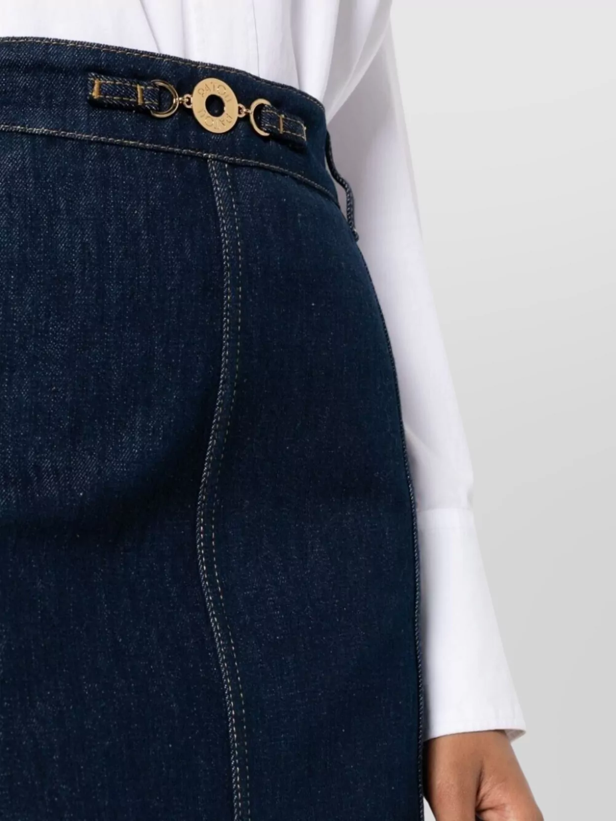 Patou Skirt With Belt Detail And Front Slit