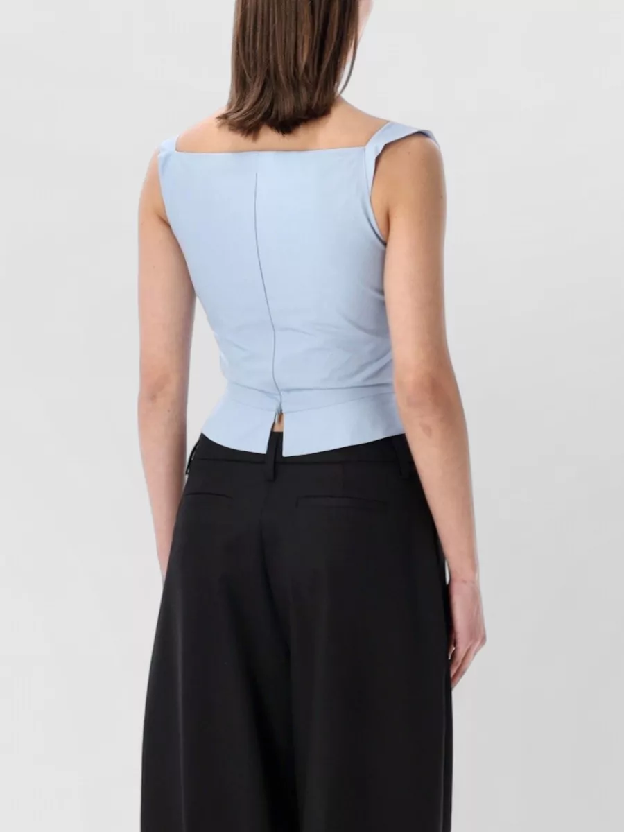 Vivienne Westwood Cotton Draped Cowl-Neck Sleeveless Top