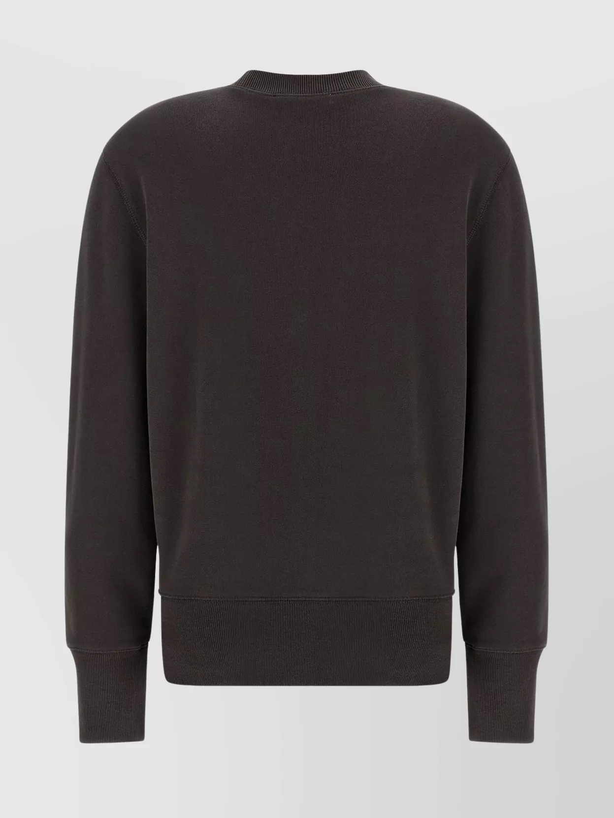 Darkpark Crew Neck Long Sleeve Sweatshirt With Ribbed Cuffs And Hem In Black