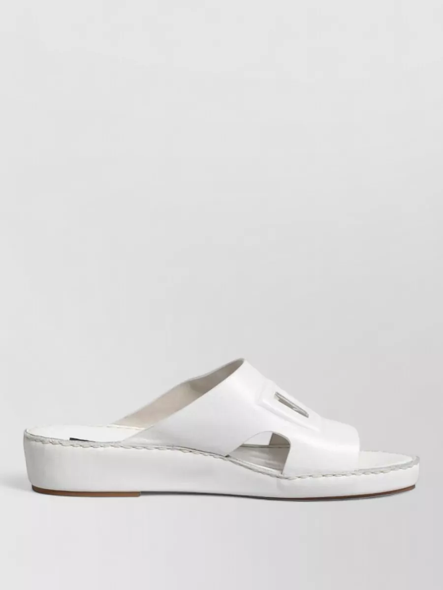 Dolce&Gabbana Leather Cutout Slides