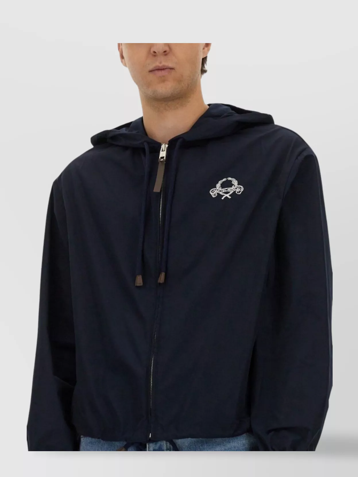 Moschino Drawstring Hem Hooded Jacket With Elasticated Cuffs