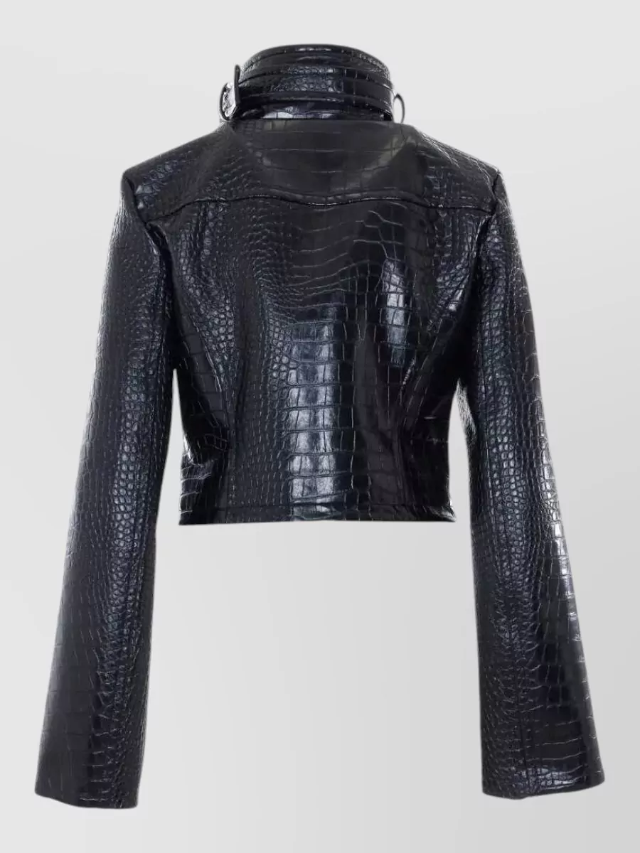 Sportmax Cropped Alligator-Print Jacket