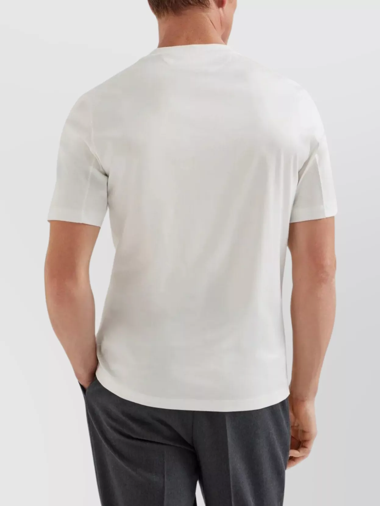 Brunello Cucinelli Crewneck T-shirt With Straight Hem And Soft Fabric In White