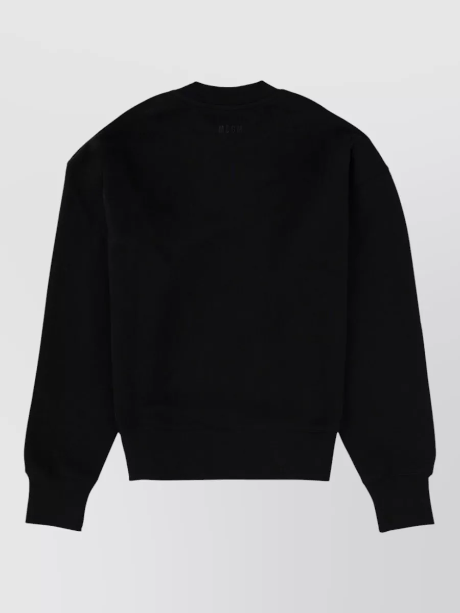 Msgm Graphic Print Crew Neck Knitwear In Black