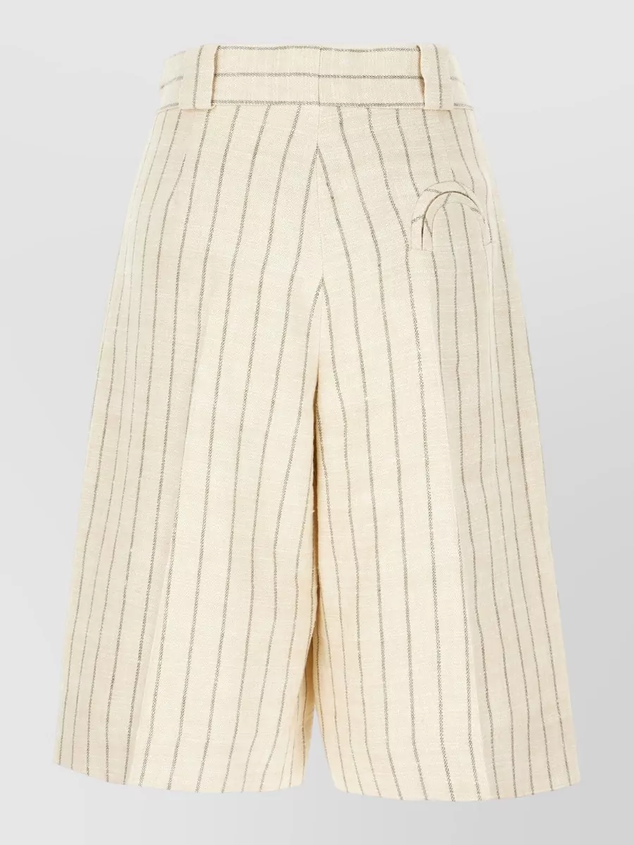 Blazé Milano Linen-Blend Embroidered Knee-Length Shorts