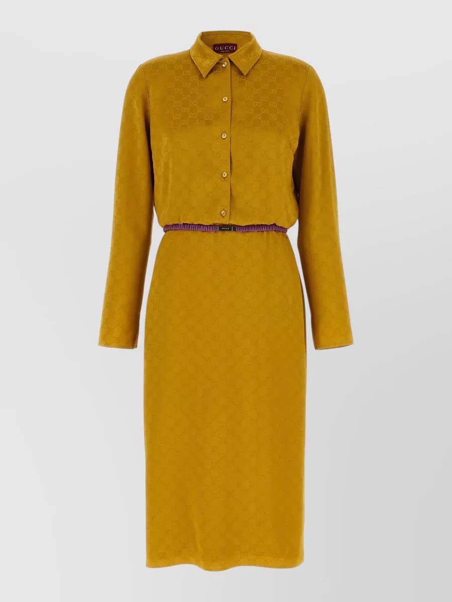 Gucci jacquard logo midi shirt dress