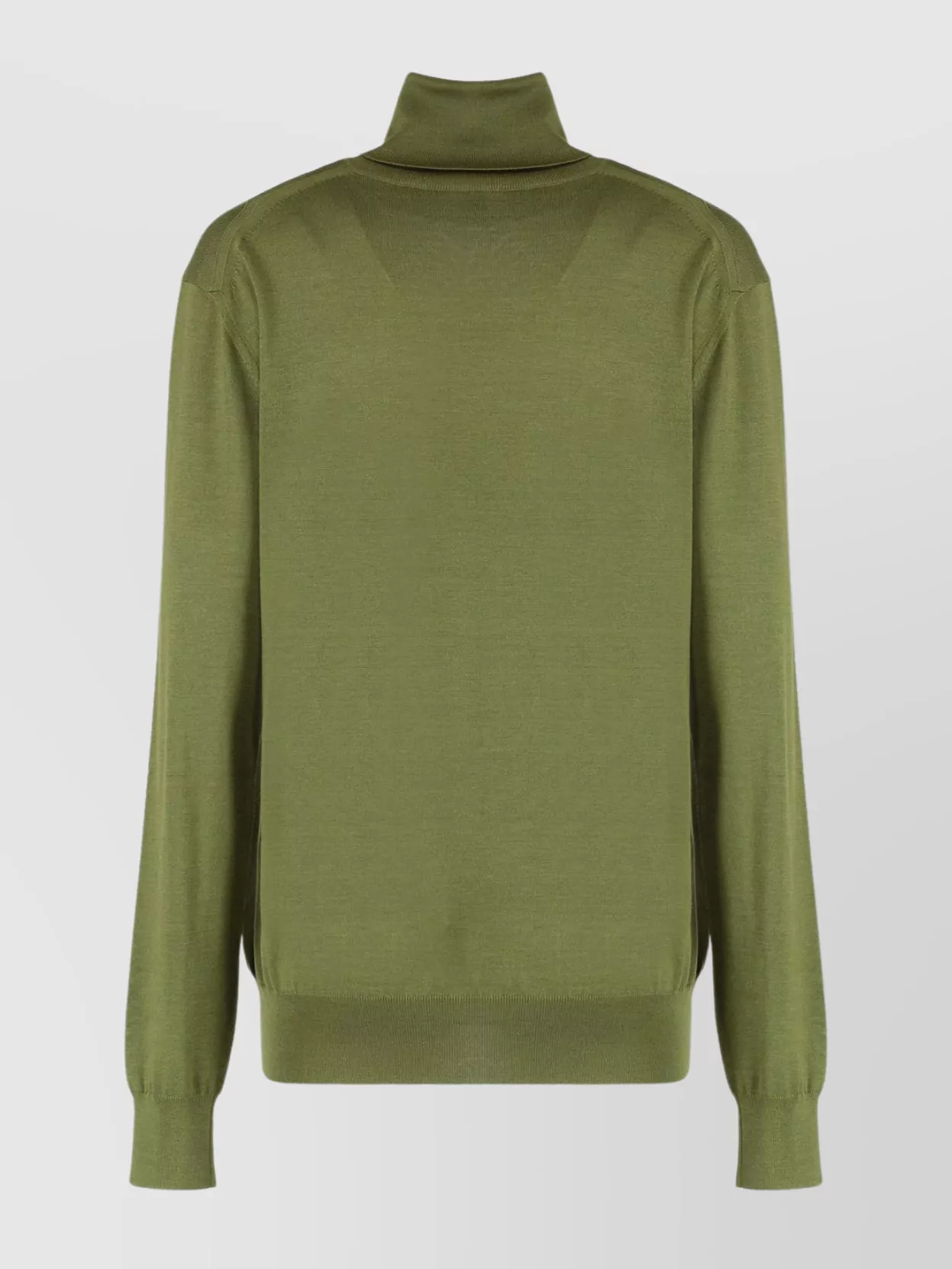 Saint Laurent Turtleneck Sweater With Long Sleeves And Ribbed Edges In Green