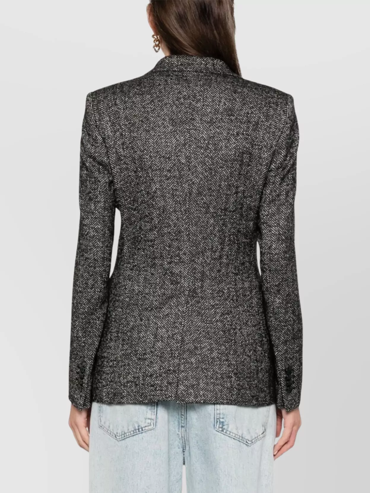 Tagliatore Woman Jacket Front Pockets Long Sleeves In Gray
