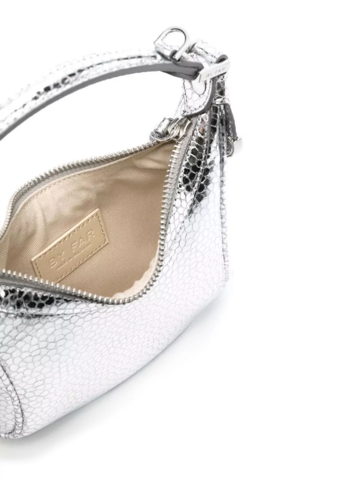 By Far Cosmo Metallic Leather Handbag