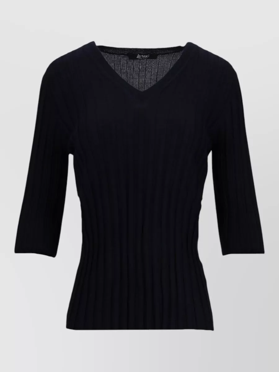 La Rose cashmere silk v-neck sweatshirt