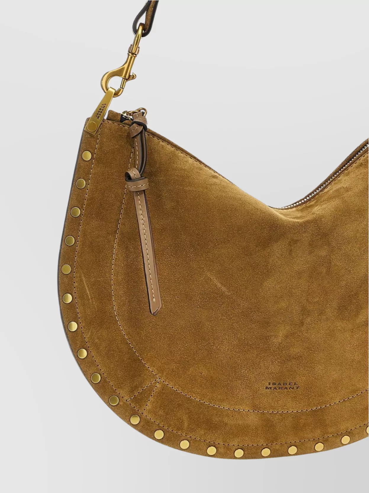 Isabel Marant Zipped Studded Suede Shoulder Bag