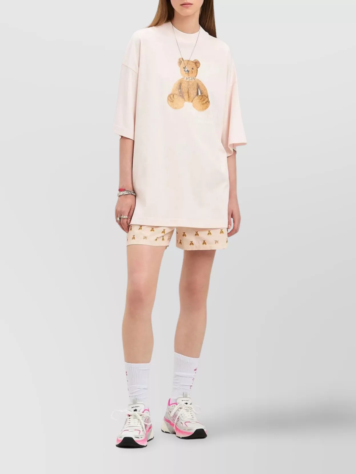 Palm Angels Bear Monogram Print Shorts