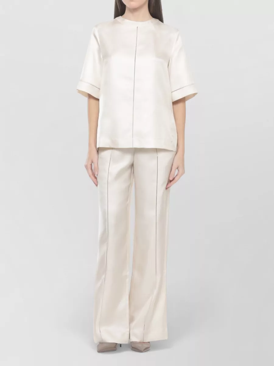Loulou Studio Silk Wide-Leg Mid-Rise Pants