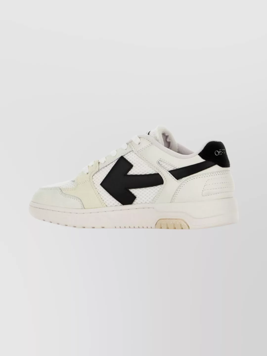 Off-White Two-Tone Leather And Polyester Sneakers