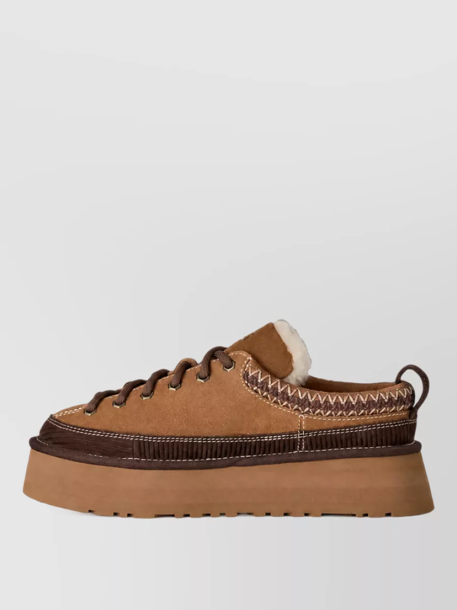 Ugg Leather Lace-Up Low-Top Sneakers