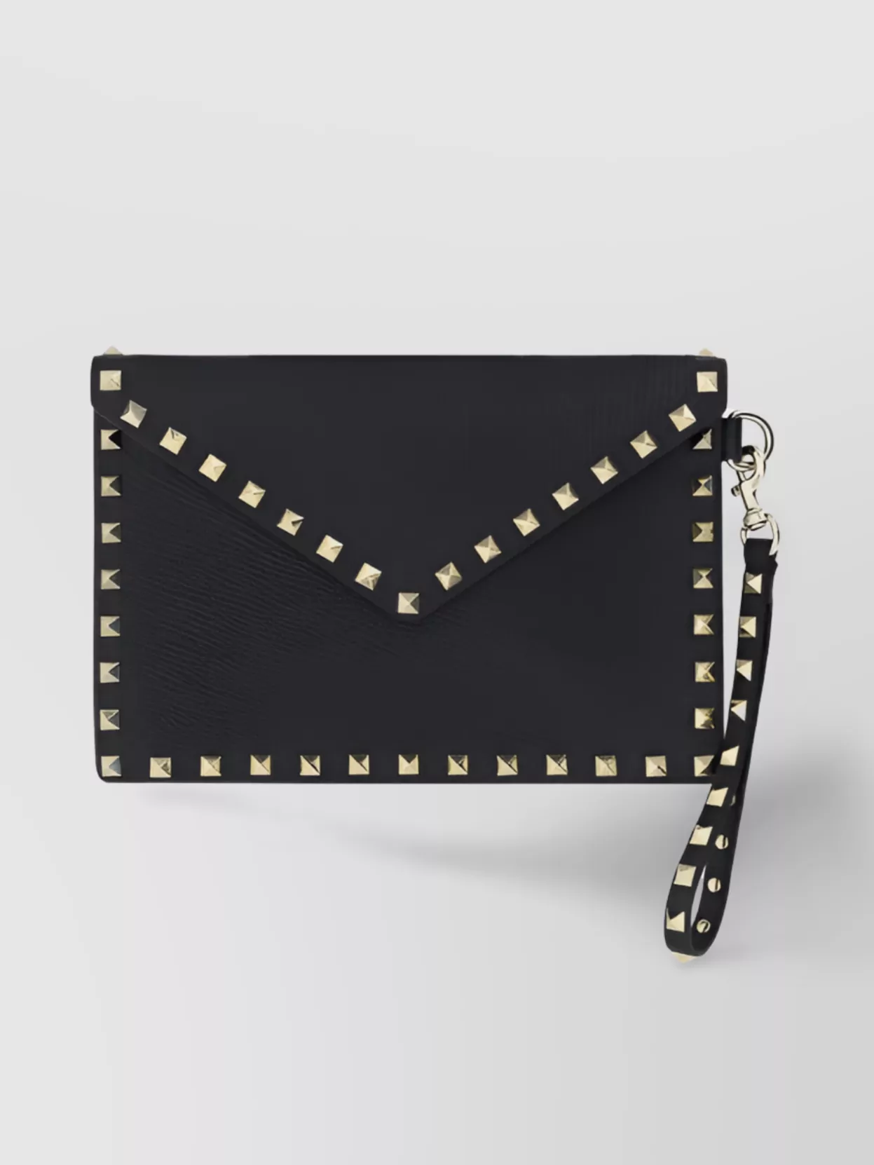 Shop Valentino Medium Flat Pouch With Rockstud Embellishments In Vitello Leather