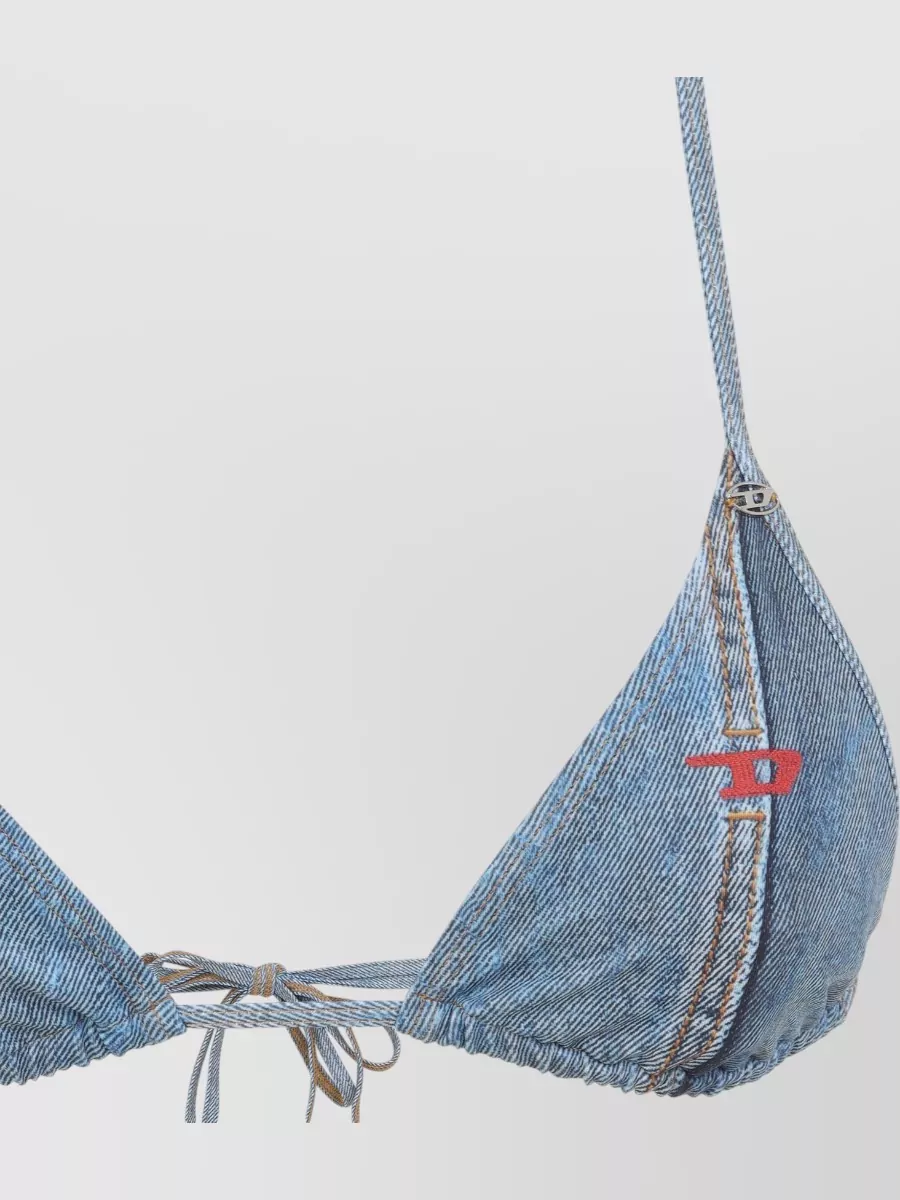 Diesel Tatiana Triangle Halter Neck Denim Bikini Bra