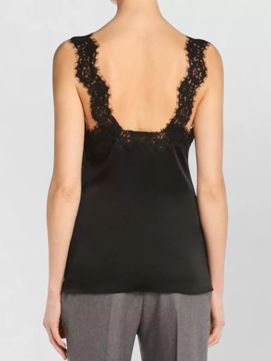 Stella Mccartney Lace-Trimmed V-Neck Sleeveless Camisole