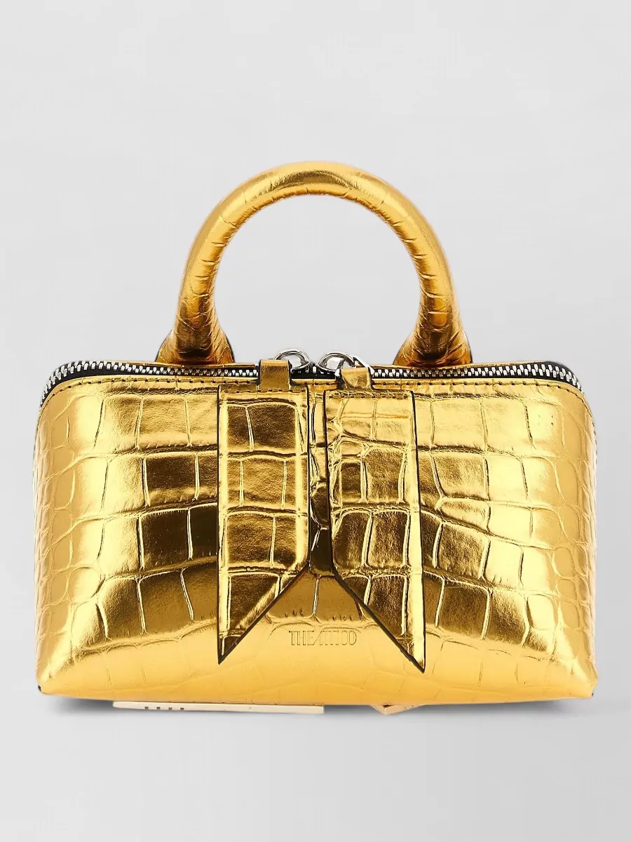 The Attico friday mini leather crocodile-effect top handle bag