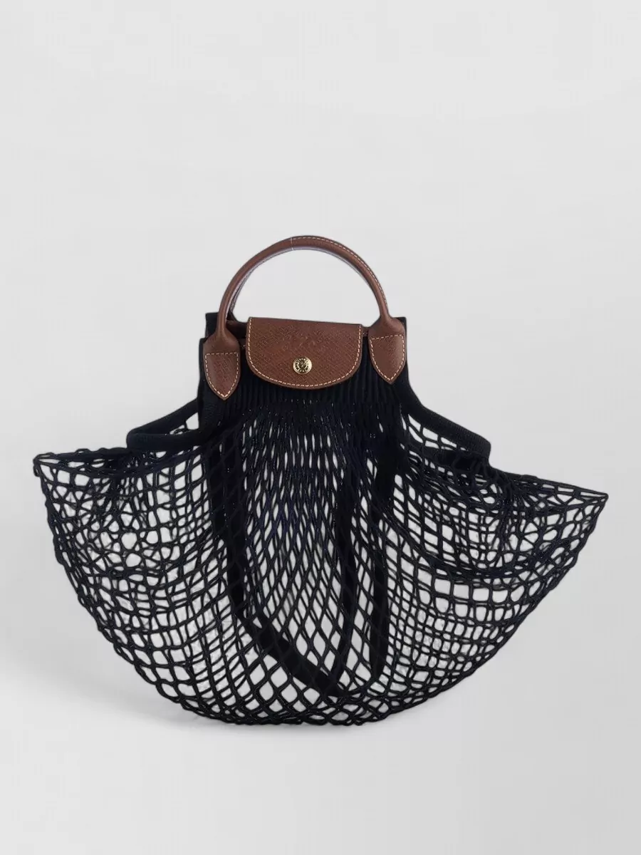 Longchamp Mesh-knit cotton tote bag