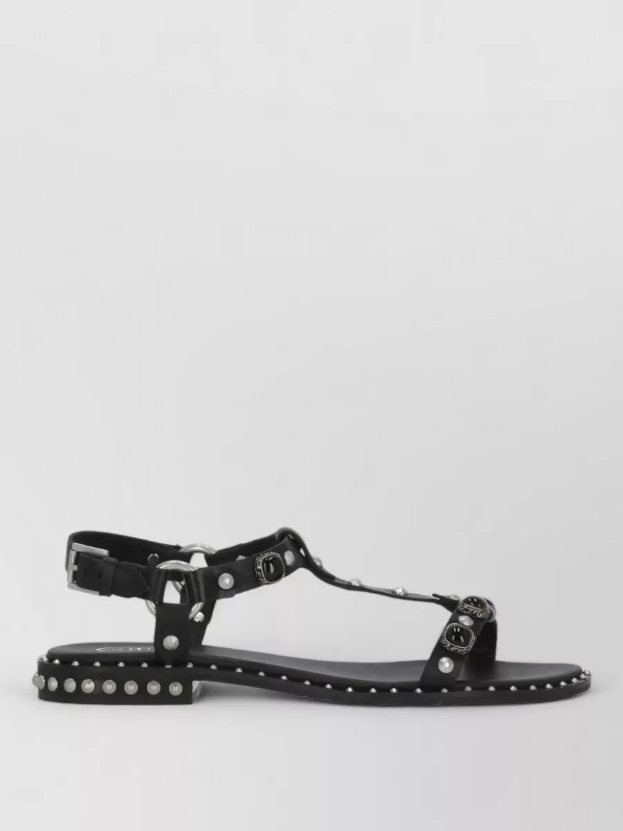 Ash Studded Leather Flat Sandals
