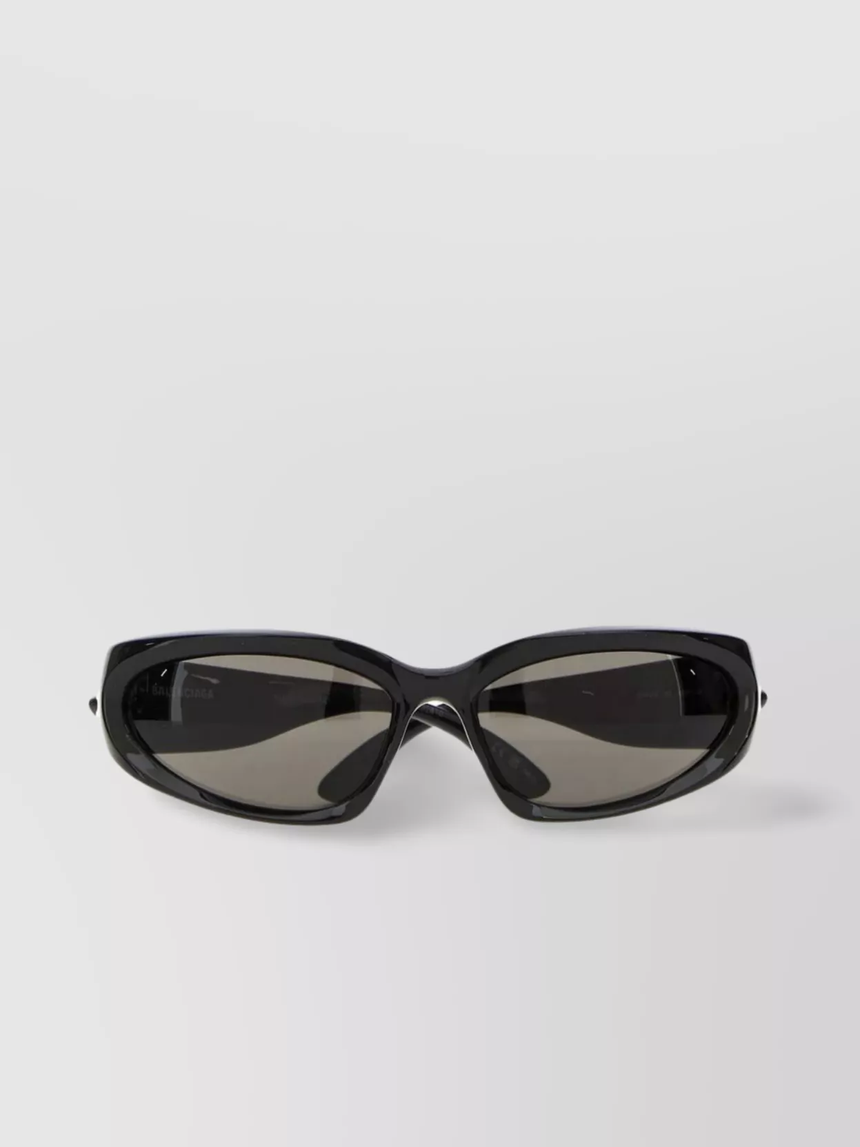 Shop Balenciaga Oval Sunglasses With Tinted Lenses And Curved Temple Tips In White
