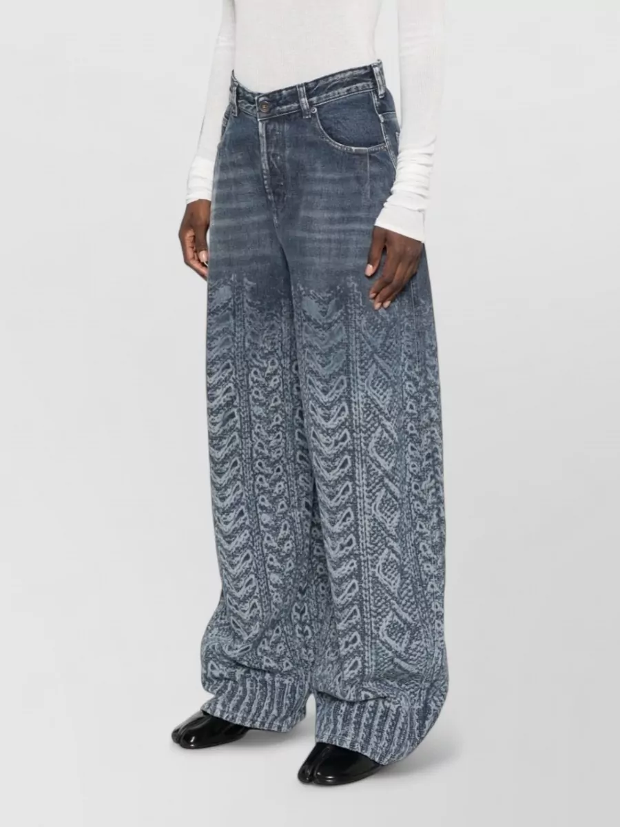 Diesel Denim High-Rise Wide-Leg Jeans