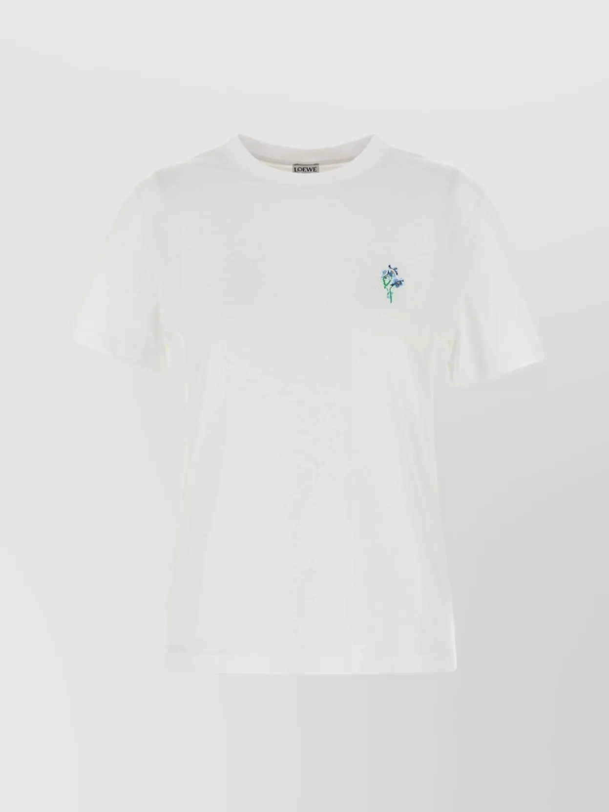 Loewe Cotton T-shirt Embroidered Detail In White