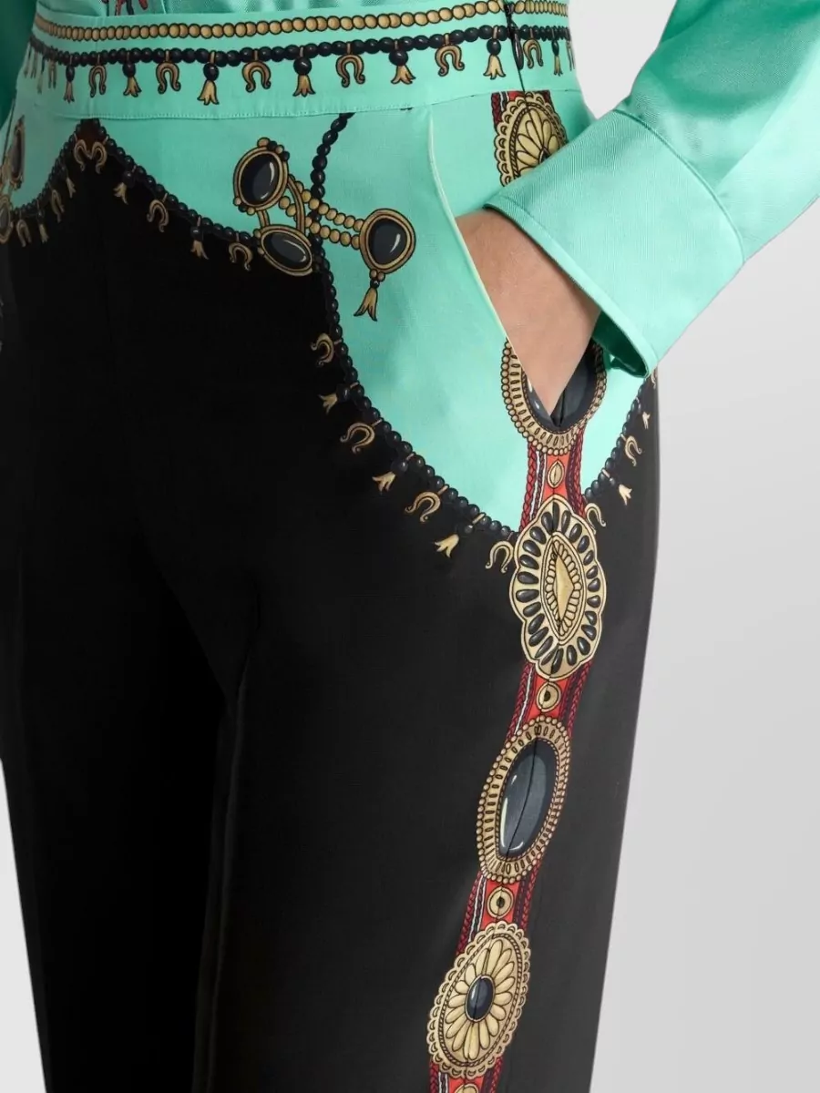 Etro Silk Printed High-Rise Wide-Leg Trousers