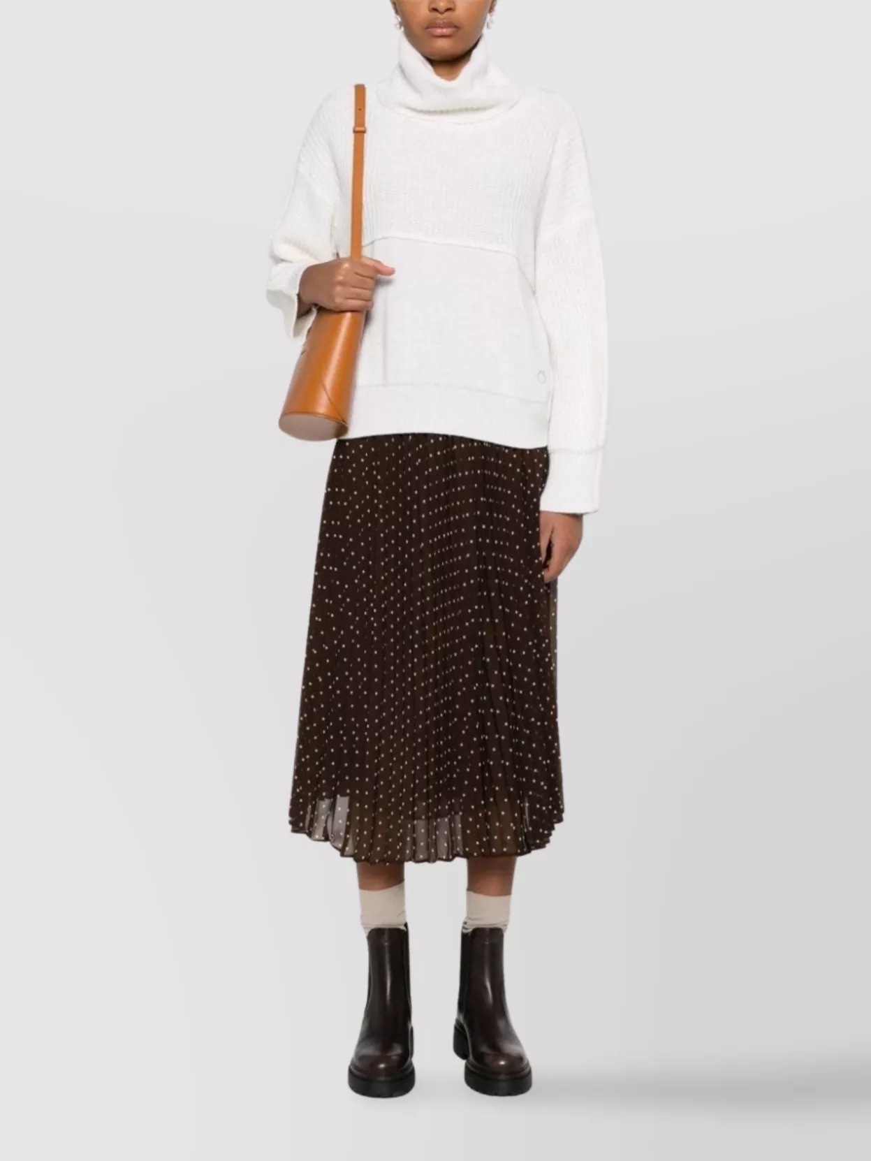Pinko Panelled Knitwear Crewneck Ribbed Finish