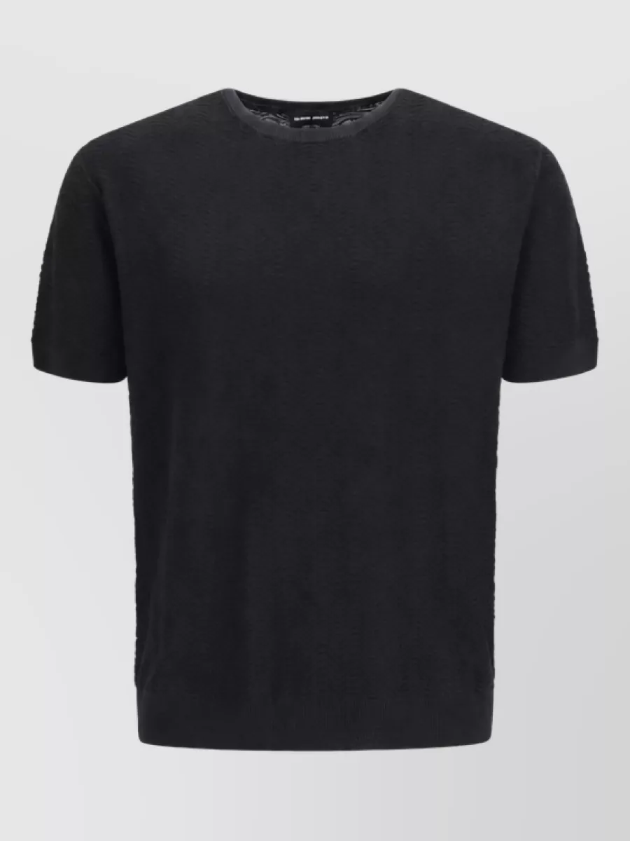 Giorgio Armani silk short-sleeve textured-knit t-shirt