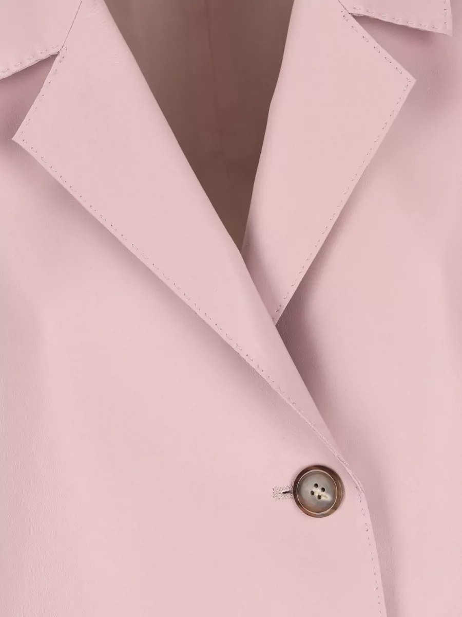 Prada Leather Single-Breasted Fitted Jacket