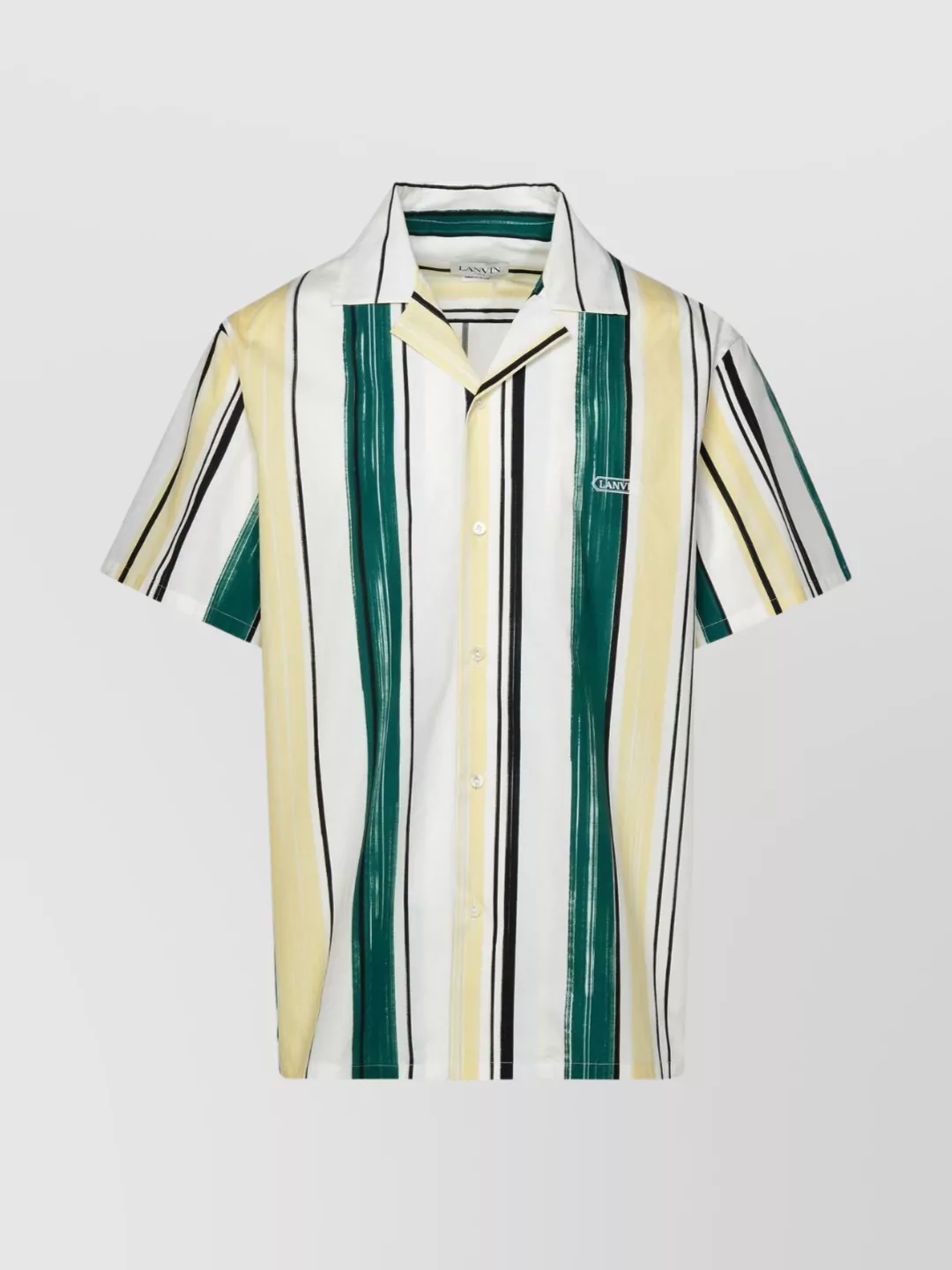 Shop Lanvin Striped Cotton Shirt Chest Pocket