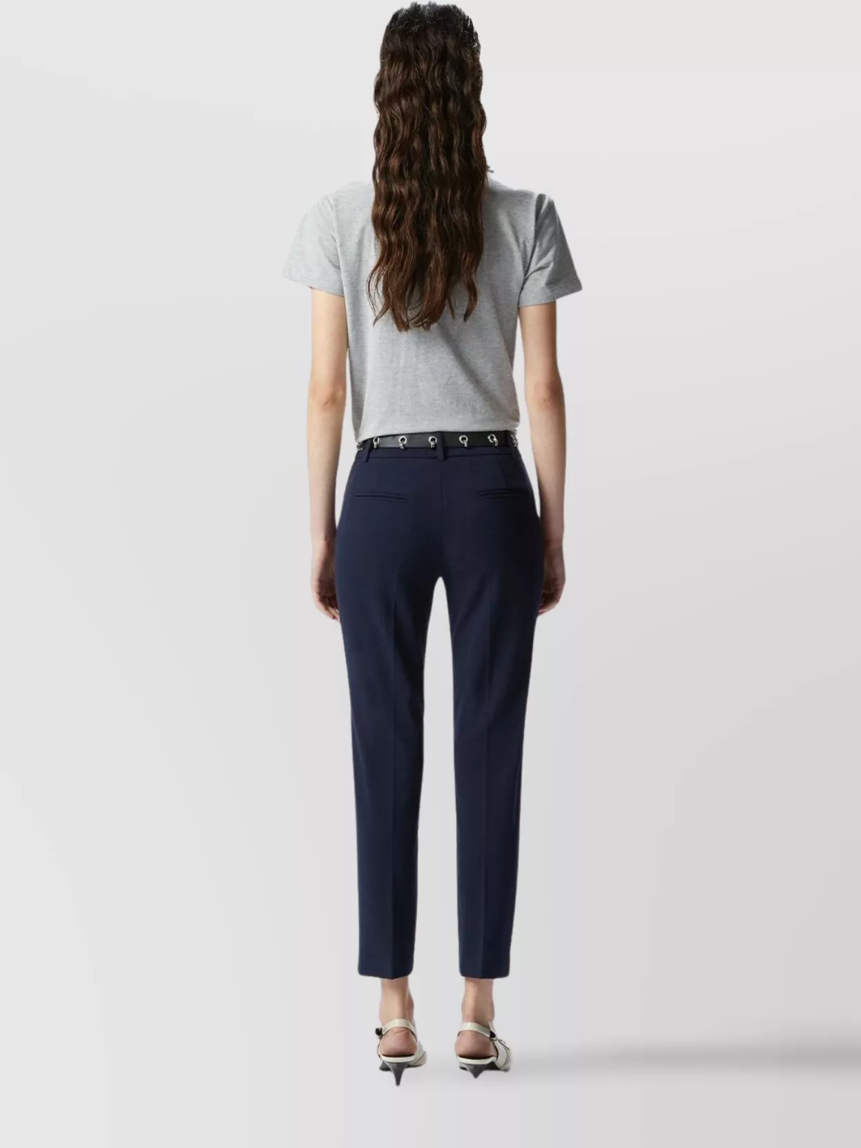 Pinko Tailored Trousers With Belt Loops And Pockets In Blue