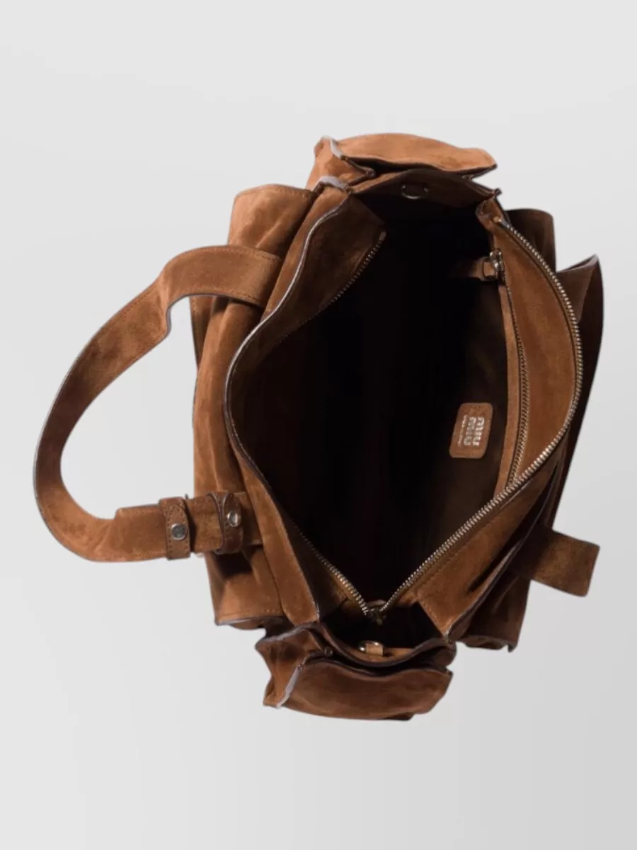 Miu Miu Tote Bag Front Flap Pocket Metal Hardware