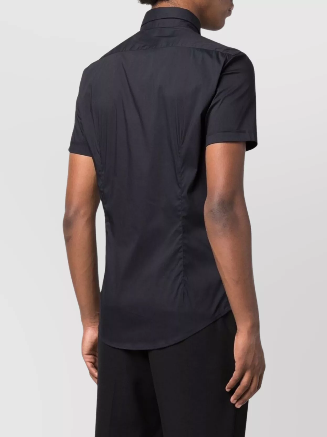 Emporio Armani Short Sleeve Spread Collar Cotton Shirt