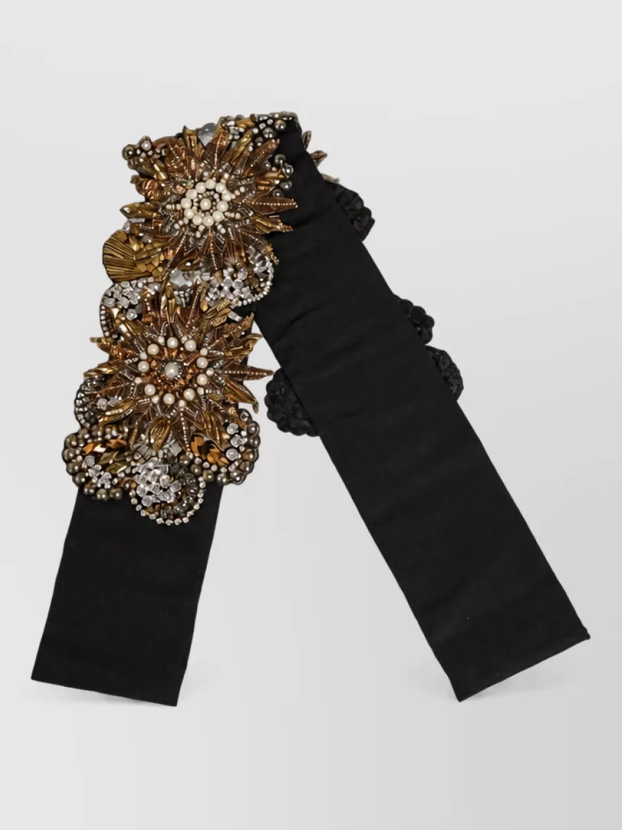 Dolce&Gabbana crystal flower brooches belt