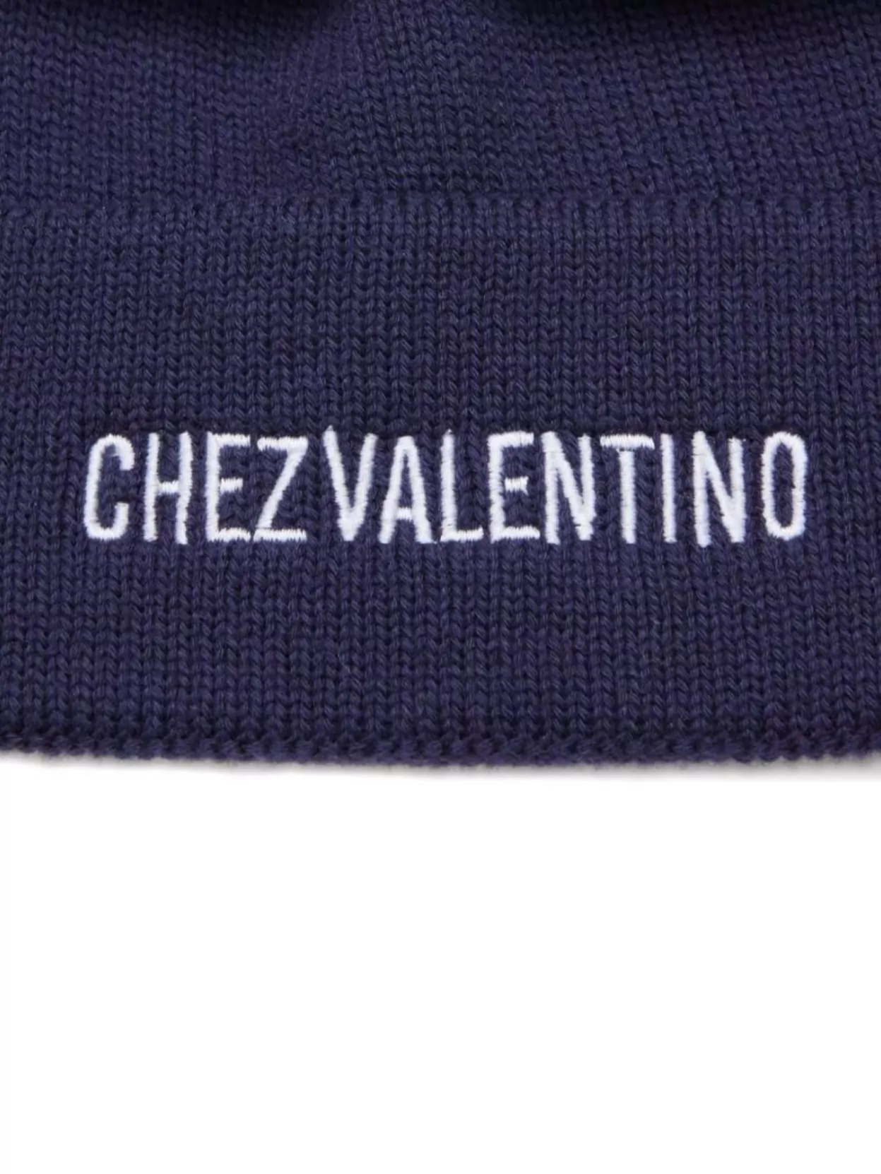 Valentino Cotton And Wool Blend Beanie With Turn-up Brim In Blue
