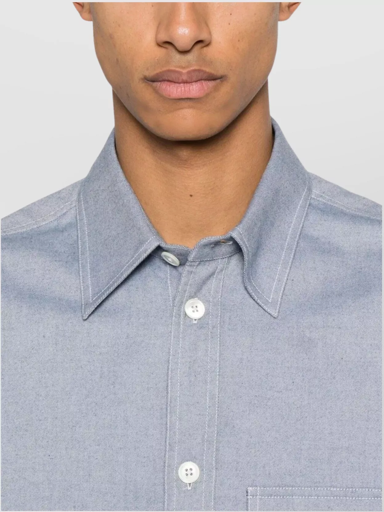 Thom Browne Oversized Flannel Shirt Contrast Stitch