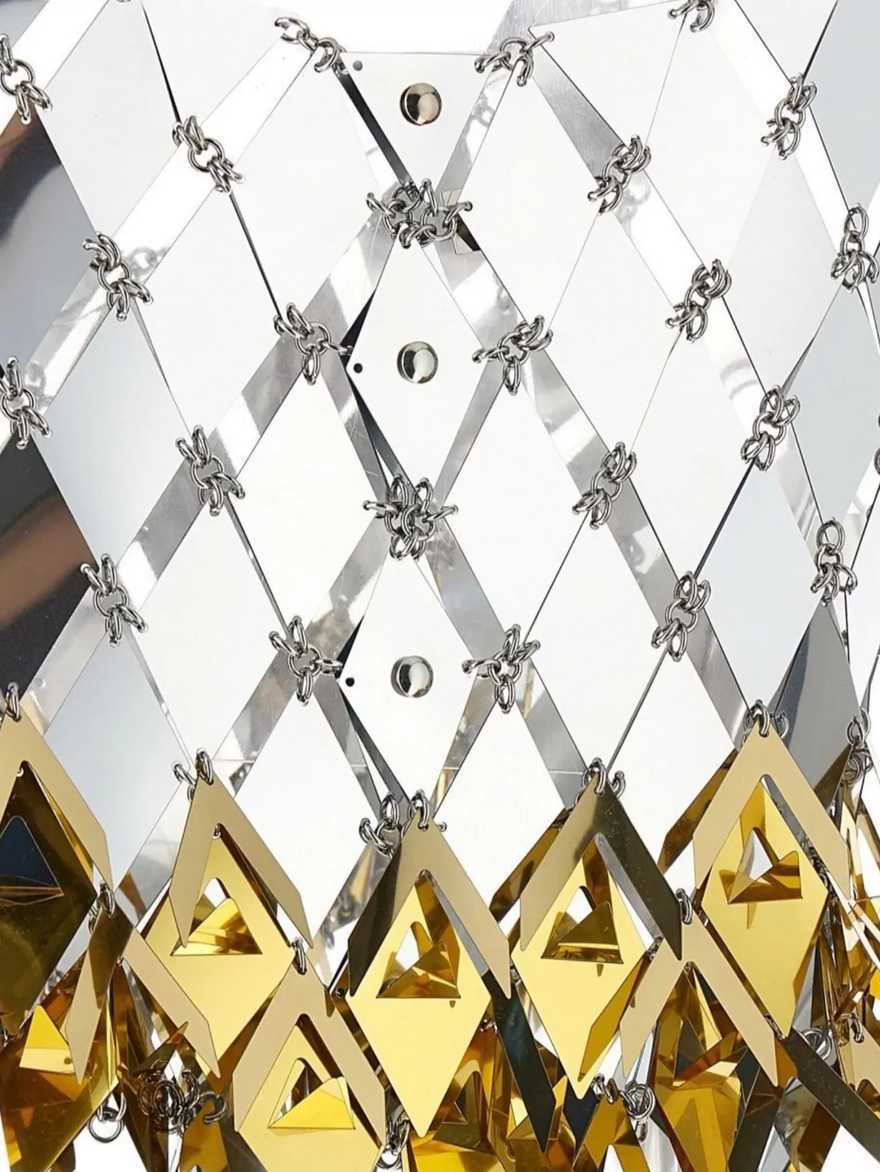 Shop Rabanne Metallic Geometric Embellished Sleeveless Cropped Top