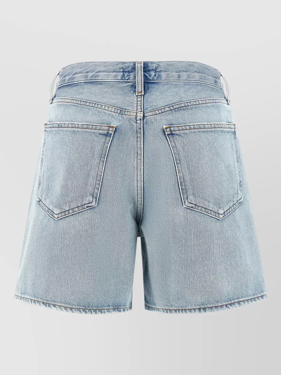 Agolde High-Rise Wide-Leg Denim Knee-Length Shorts