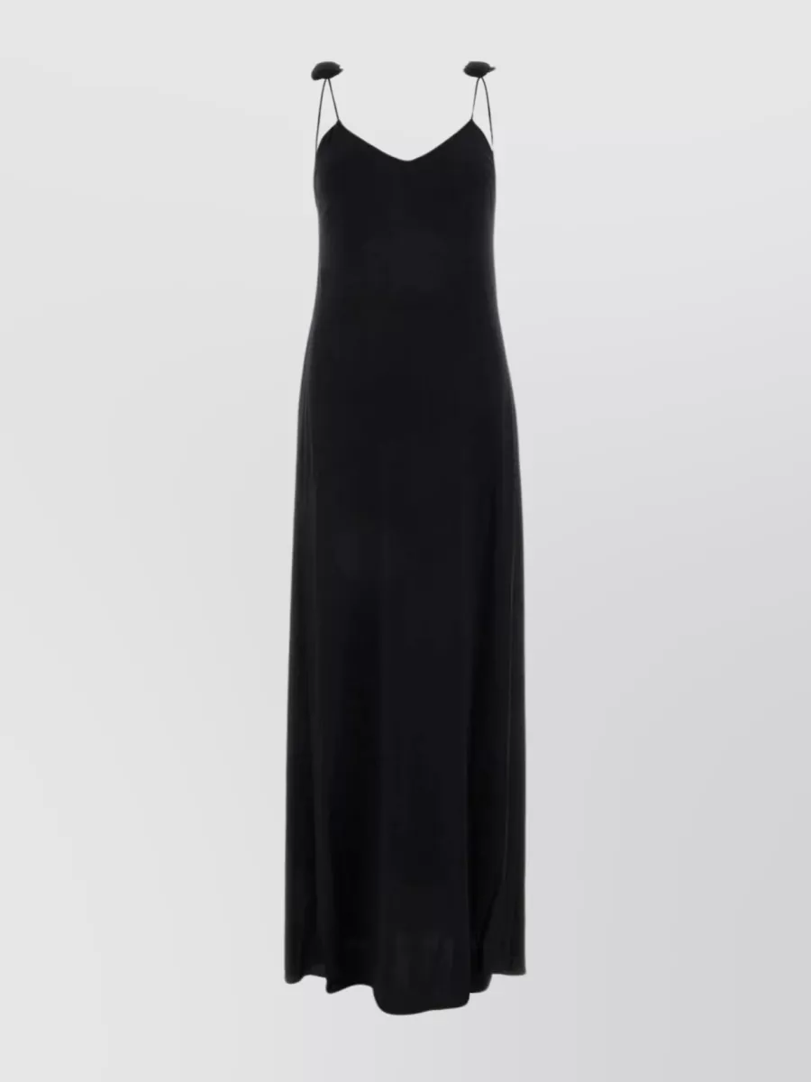 Shop Magda Butrym Floral Patched Backless Maxi Dress In Black