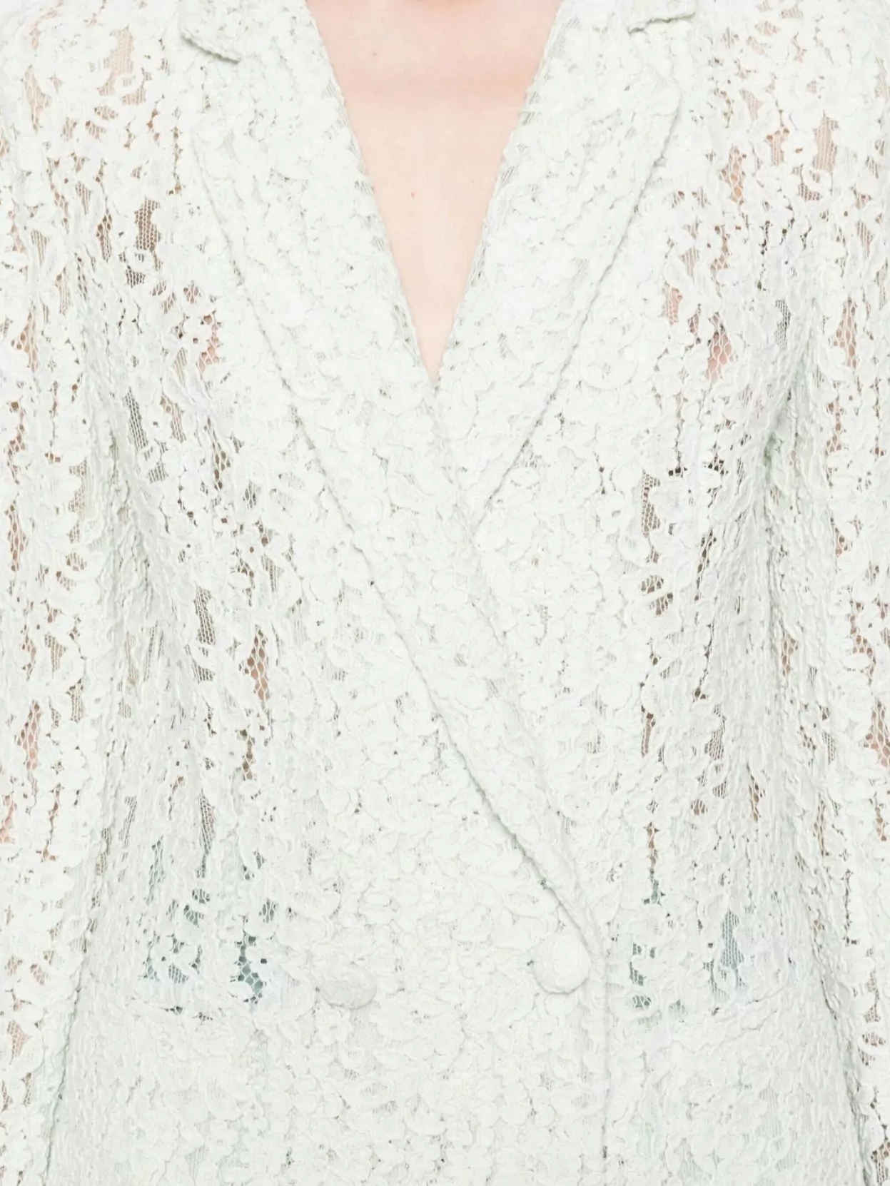 Twin-Set Semi-Sheer Lace Blazer Notched Lapels