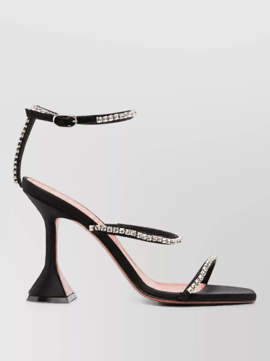 Amina Muaddi Crystal-Embellished Satin Sandals