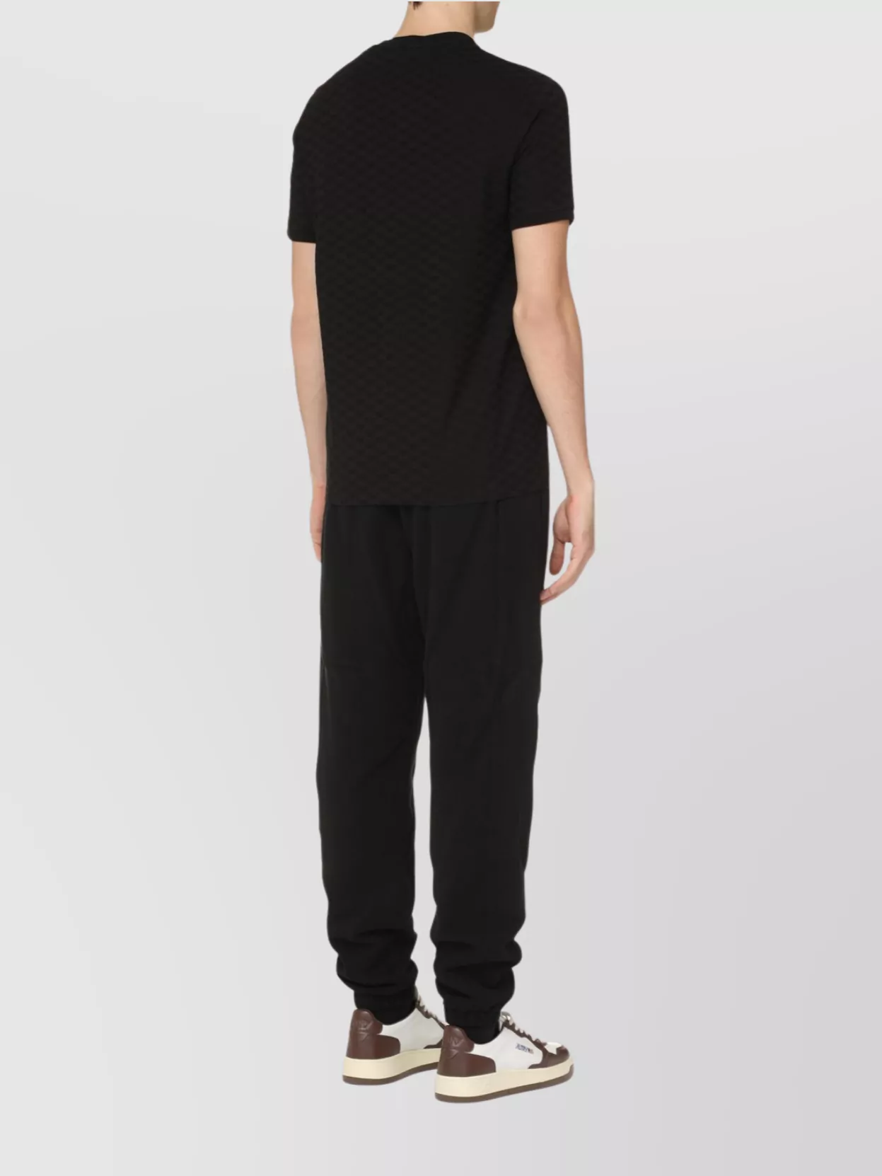 Emporio Armani Ribbed Crew-Neck T-Shirt Geometric Pattern