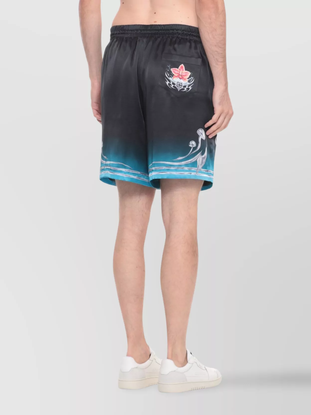 Casablanca Graphic Print Silk Bermuda Shorts